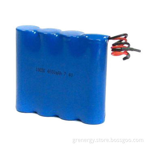 7.4V 4600mAh Lithium-ion Rechargeable Battery Pack 2S2P, with PCM, Wires and DC Connector